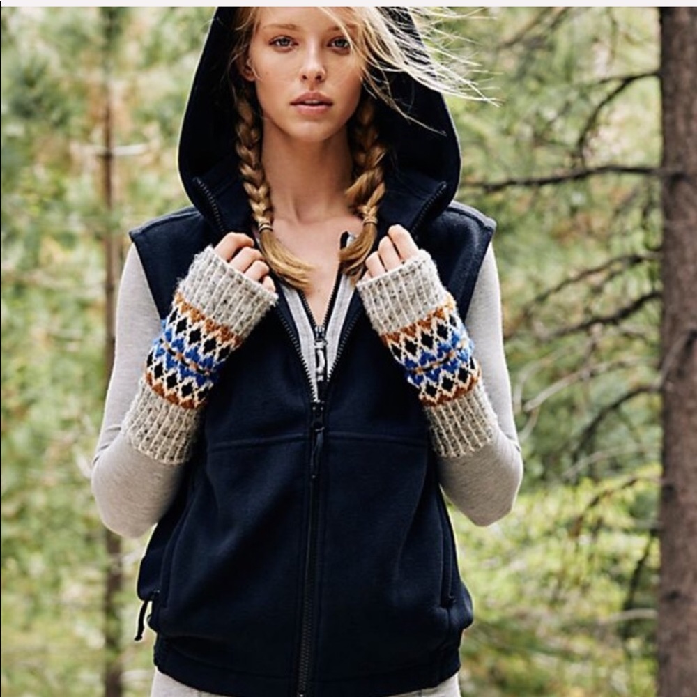 Free People Higher Ground Fleece Hoodie Vest